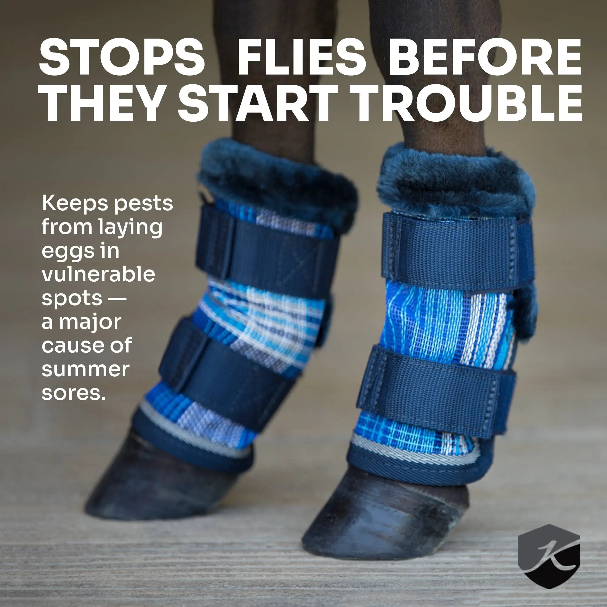 Kensington Mini Fly Boots with Fleece Trim - Set of 4 - 73% UV + Fly Protection