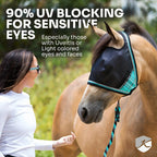 Kensington UViator CatchMask Fly Mask with Long Nose, Ears & 90% UV Protection