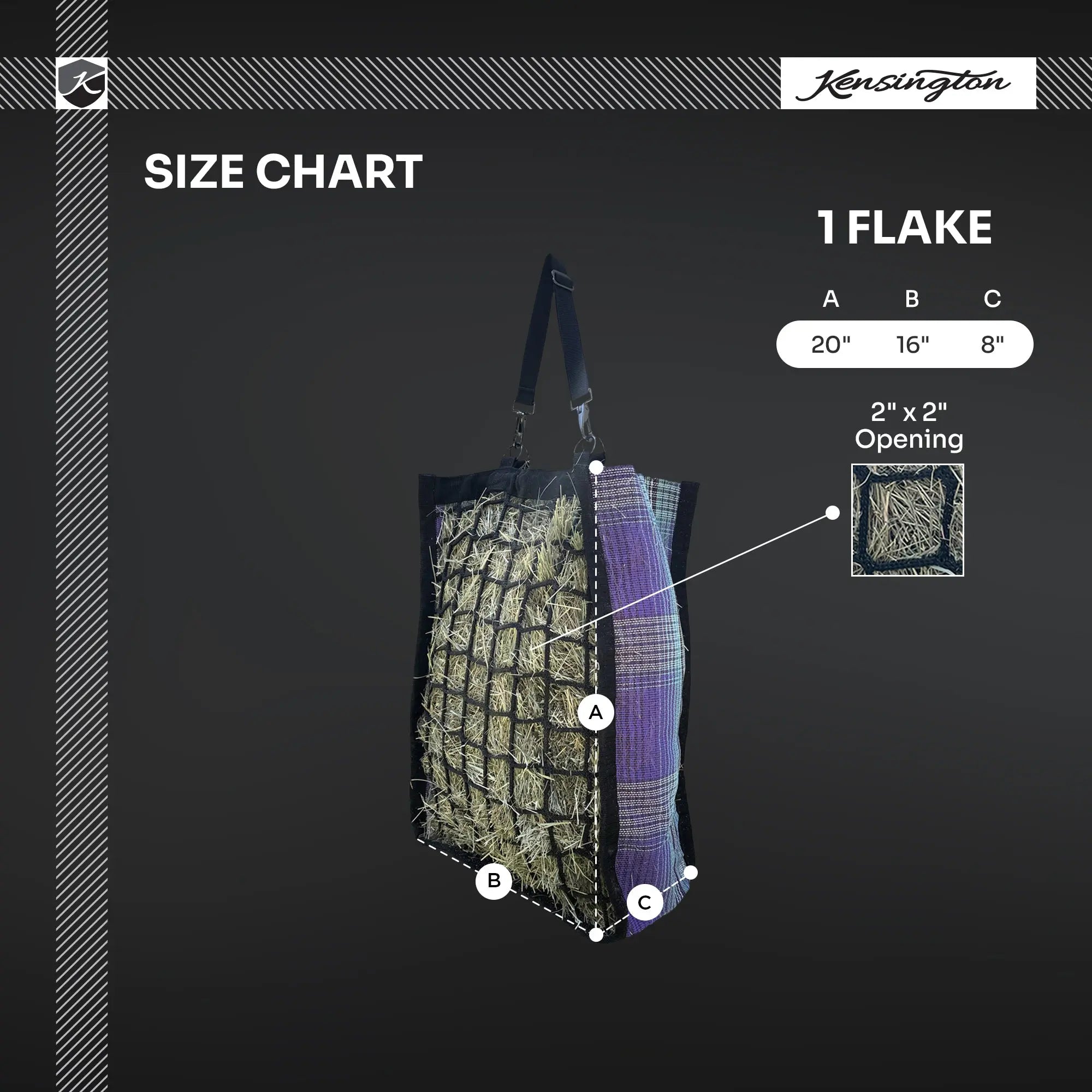 Kensington Slow Feed Hay Bag - 1 Flake Capacity