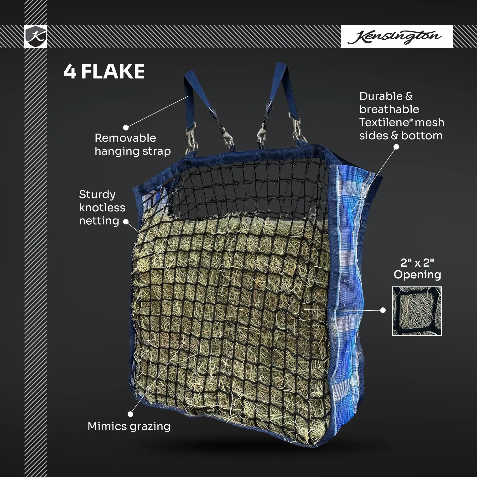 Kensington Slow Feed Hay Bag - 4 Flake Capacity