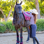 Satin Classic Dressage Saddle Pad (Cob) - Crimson Rose