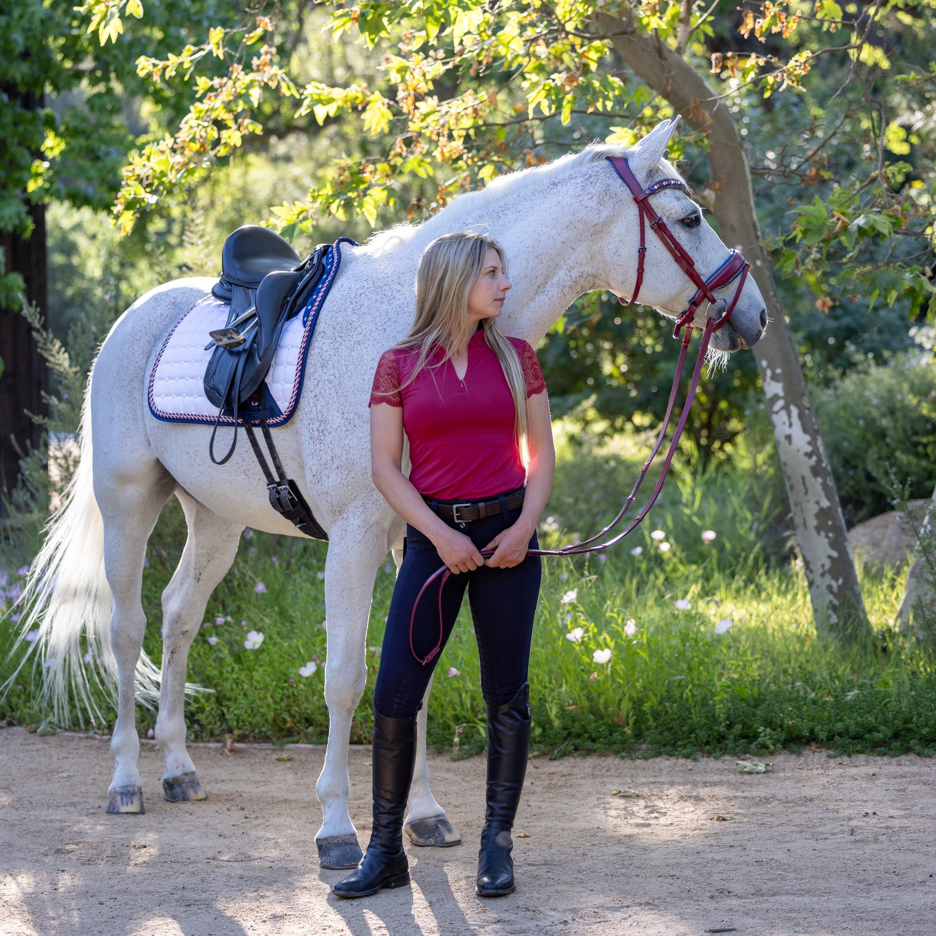 Limited Edition TEAM USA Satin Classic Dressage Saddle Pad (Full)