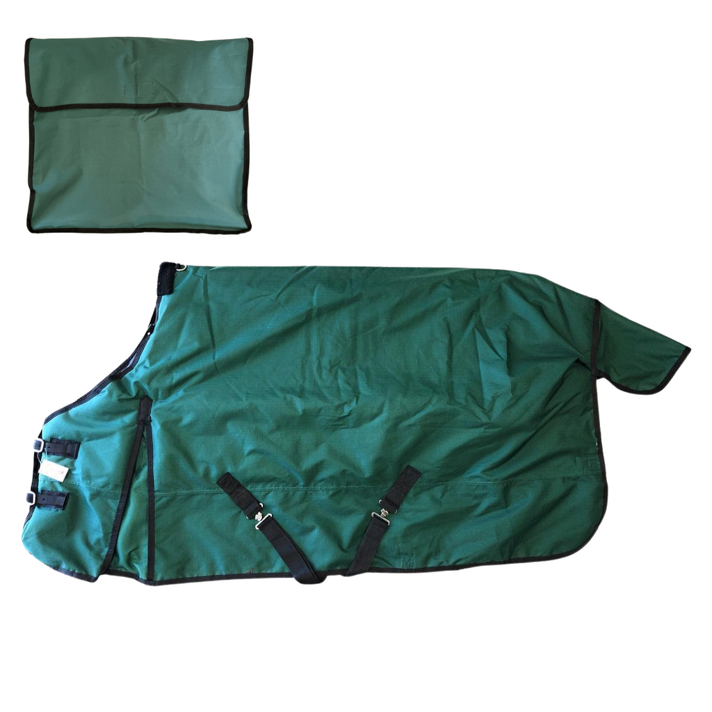 AJ Tack 400g 1200D Horse Turnout Blanket with Storage Bag - Green