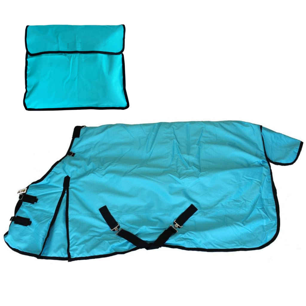AJ Tack 400g 1200D Horse Turnout Blanket with Storage Bag - Turquoise