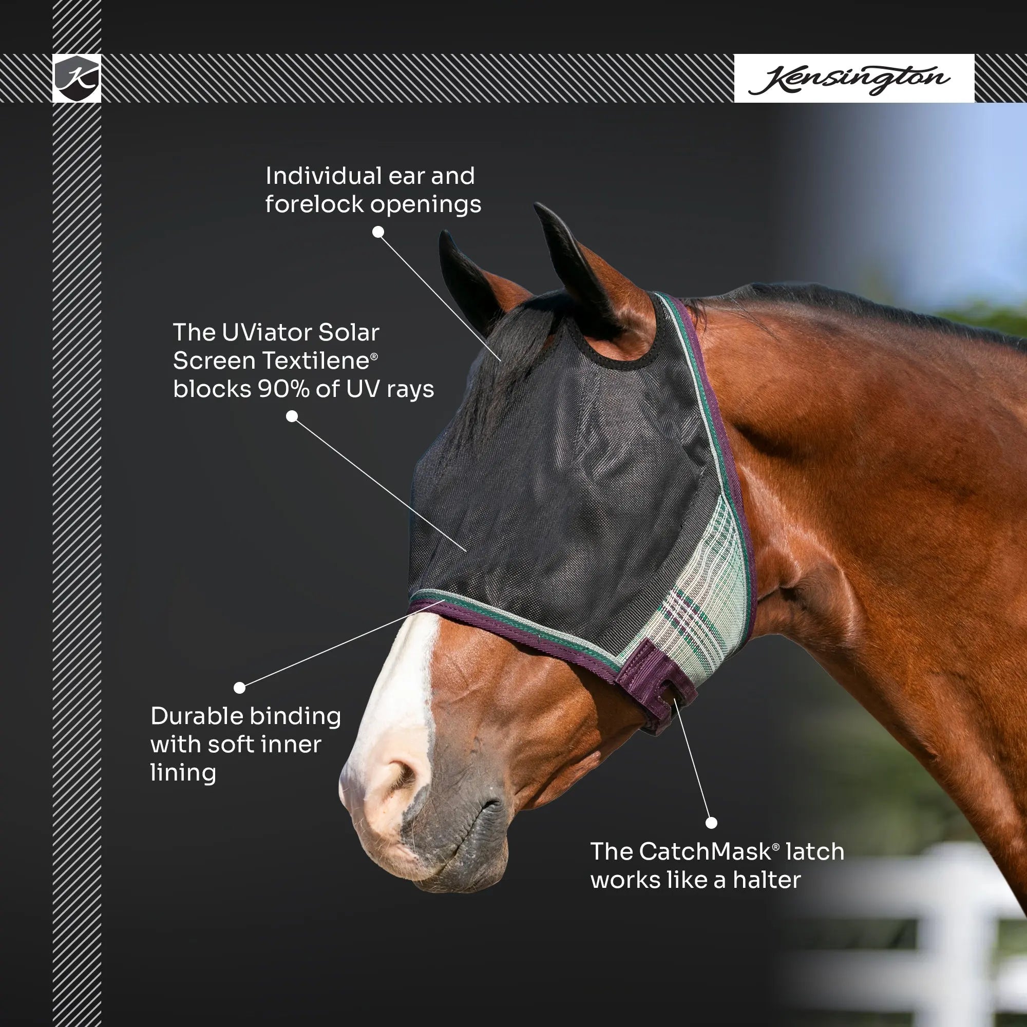 Kensington UViator CatchMask Fly Mask with 90% UV Protection