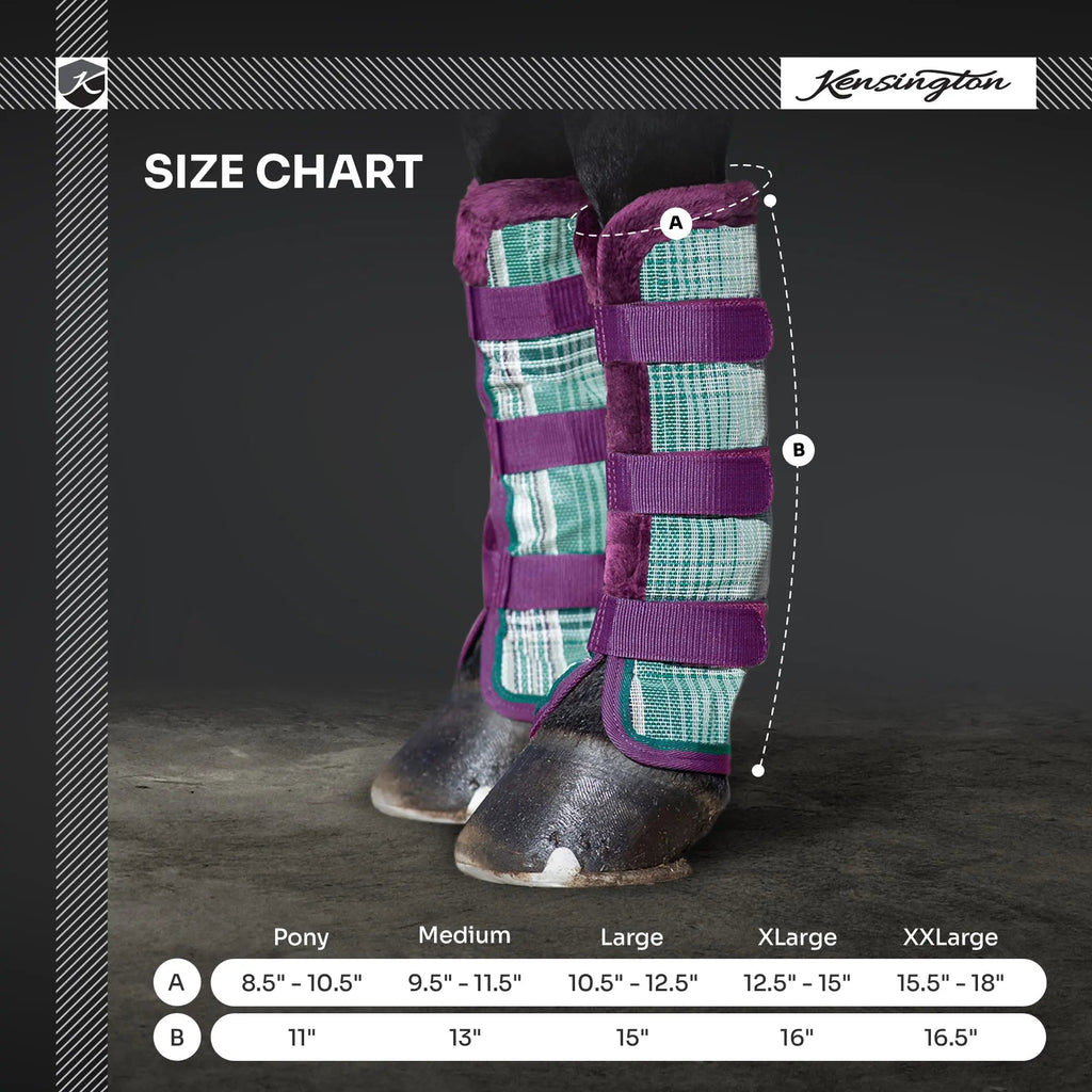 Kensington Horse Fly Boots with Fleece Trim - Set of 2 - 73% UV + Fly Protection