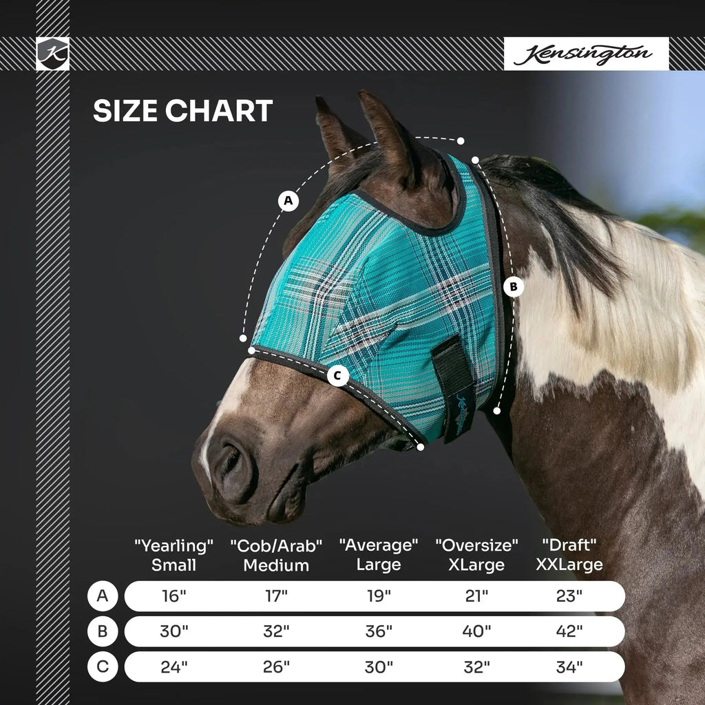 Kensington Fly Mask with 73% UV Protection - Open Top Design
