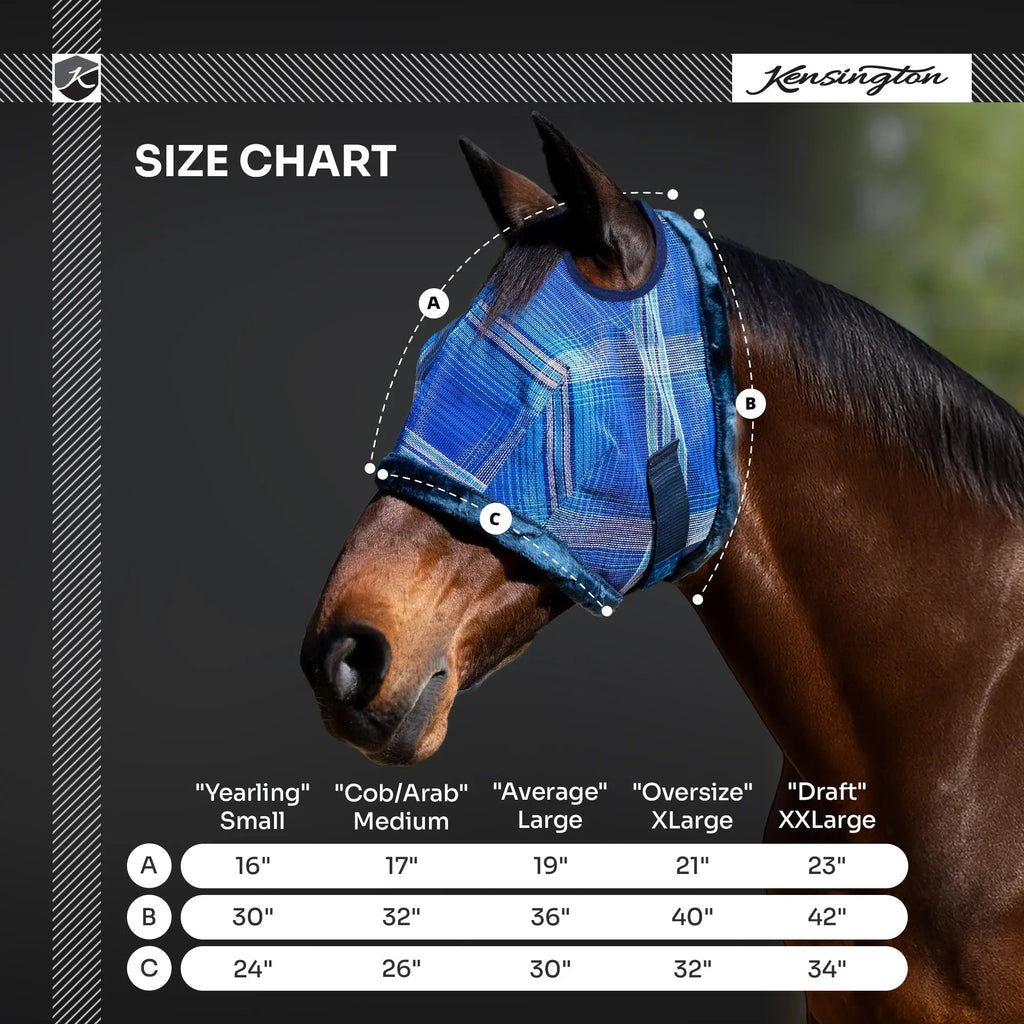 Kensington Fly Mask with Fleece Trim & 73% UV Protection