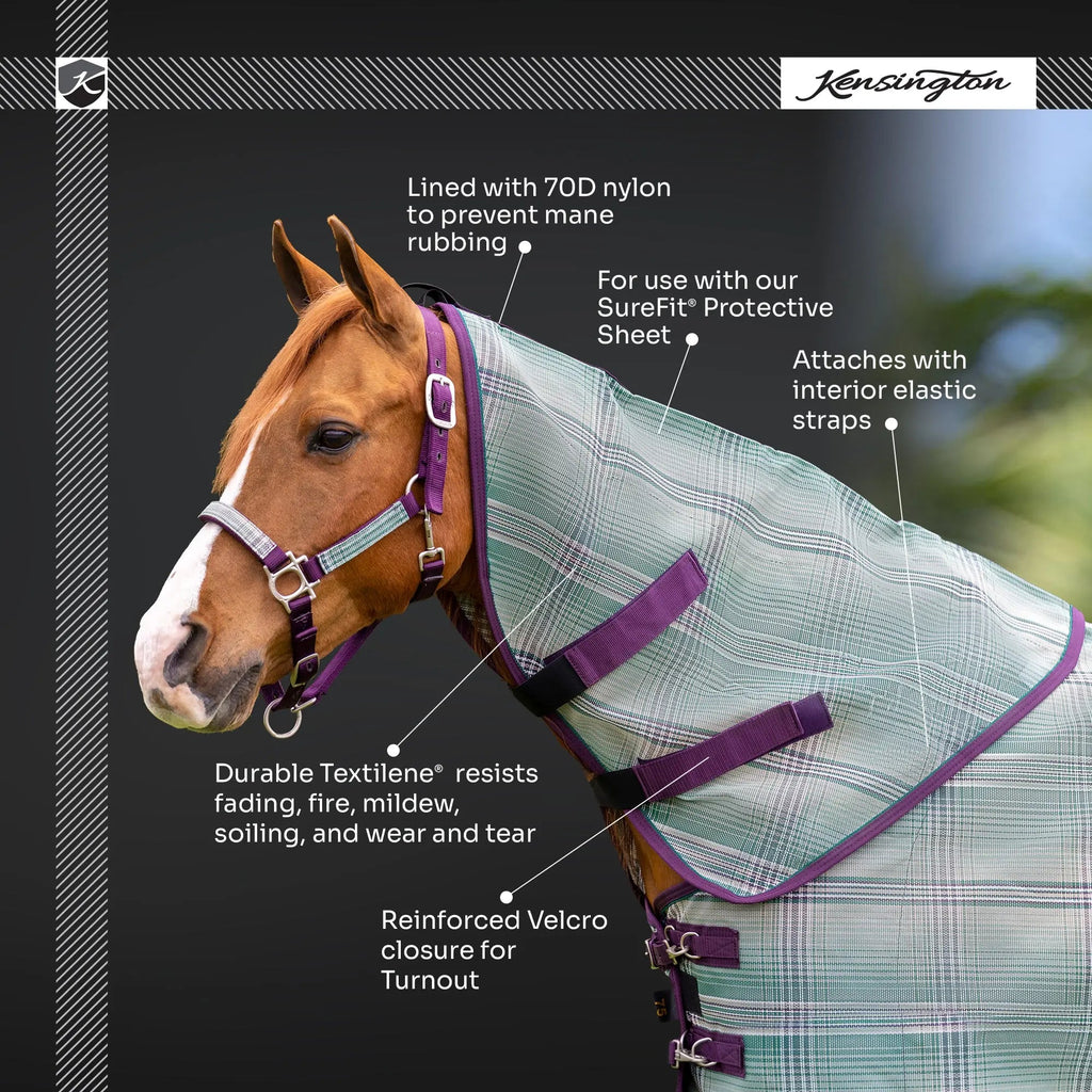 Kensington Horse Protective Neck Cover - Pairs with Fly Sheet - 73% UV Blocking