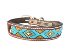Epic Padded Leather Dog Collar with Beaded Design