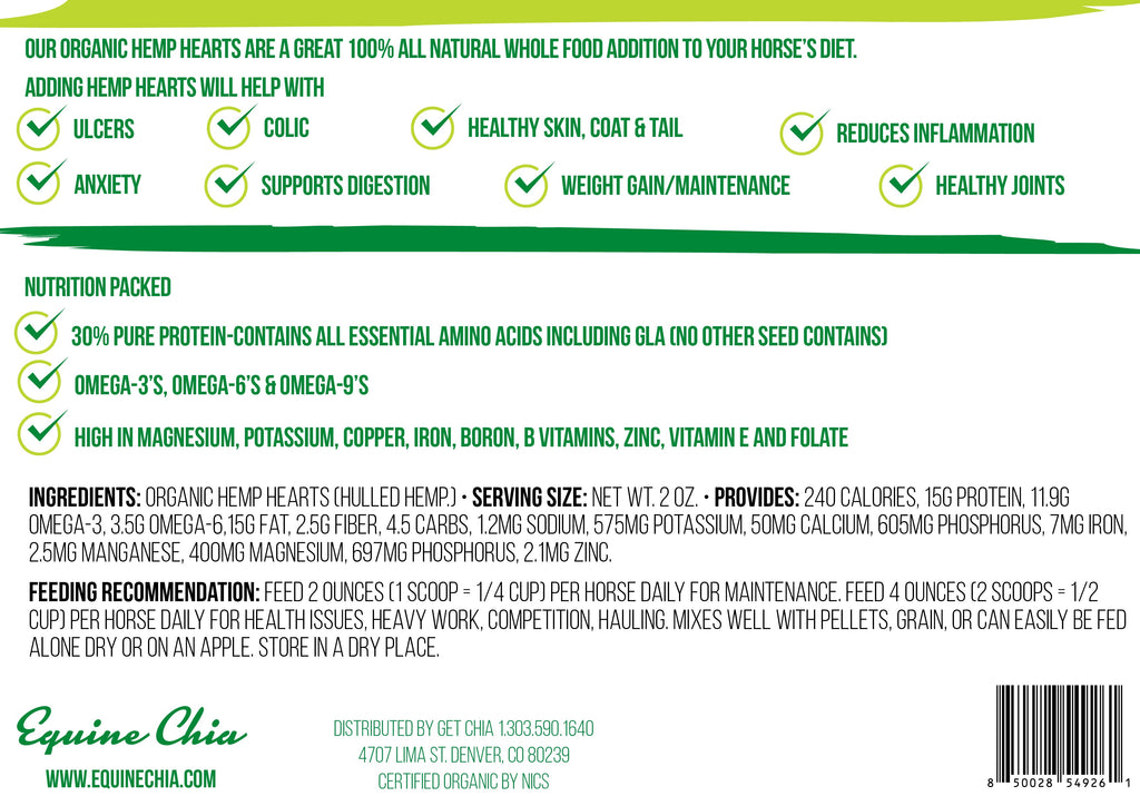 Organic Equine Hemp Hearts