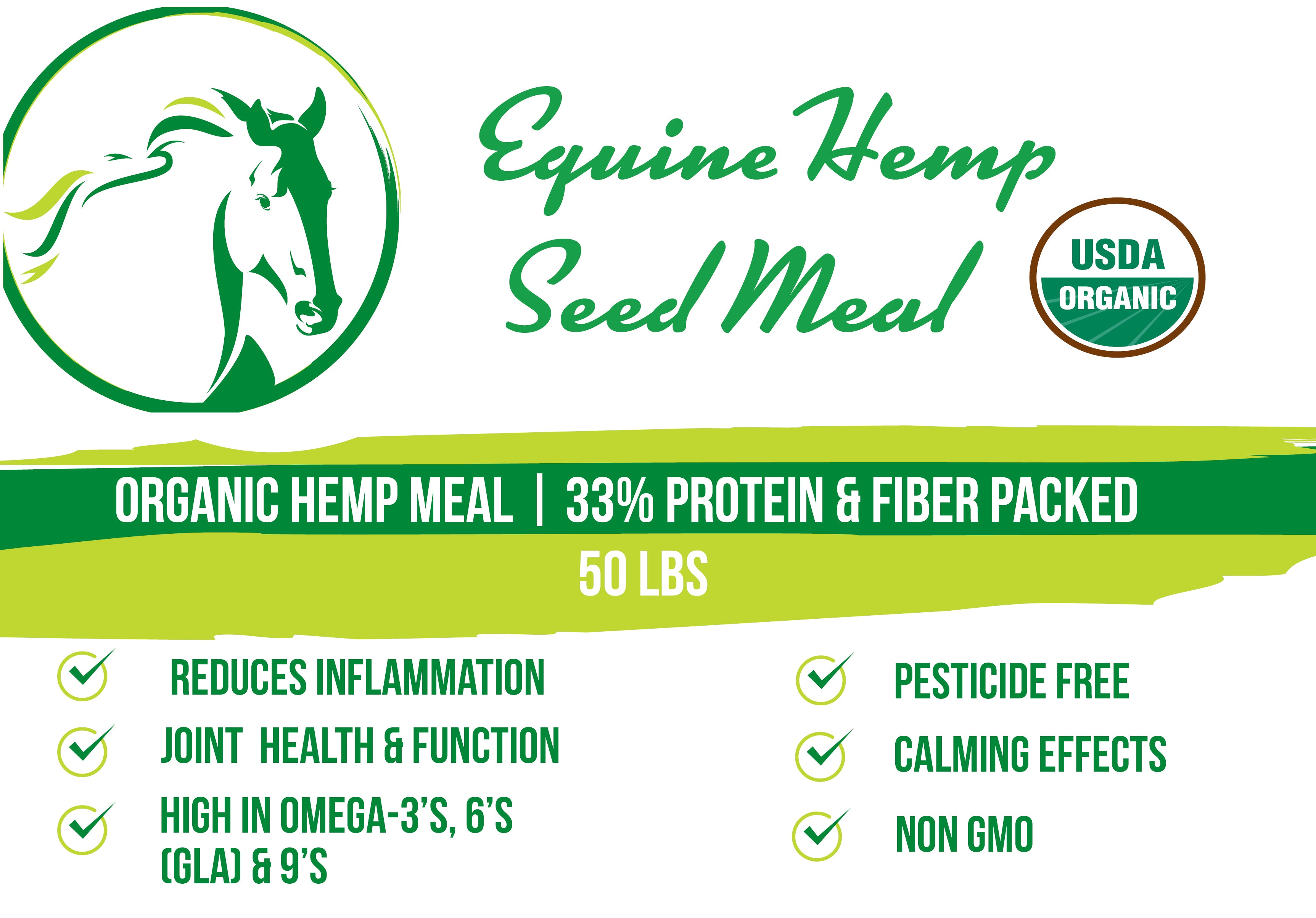 Organic Equine Hemp Meal 33% Protein