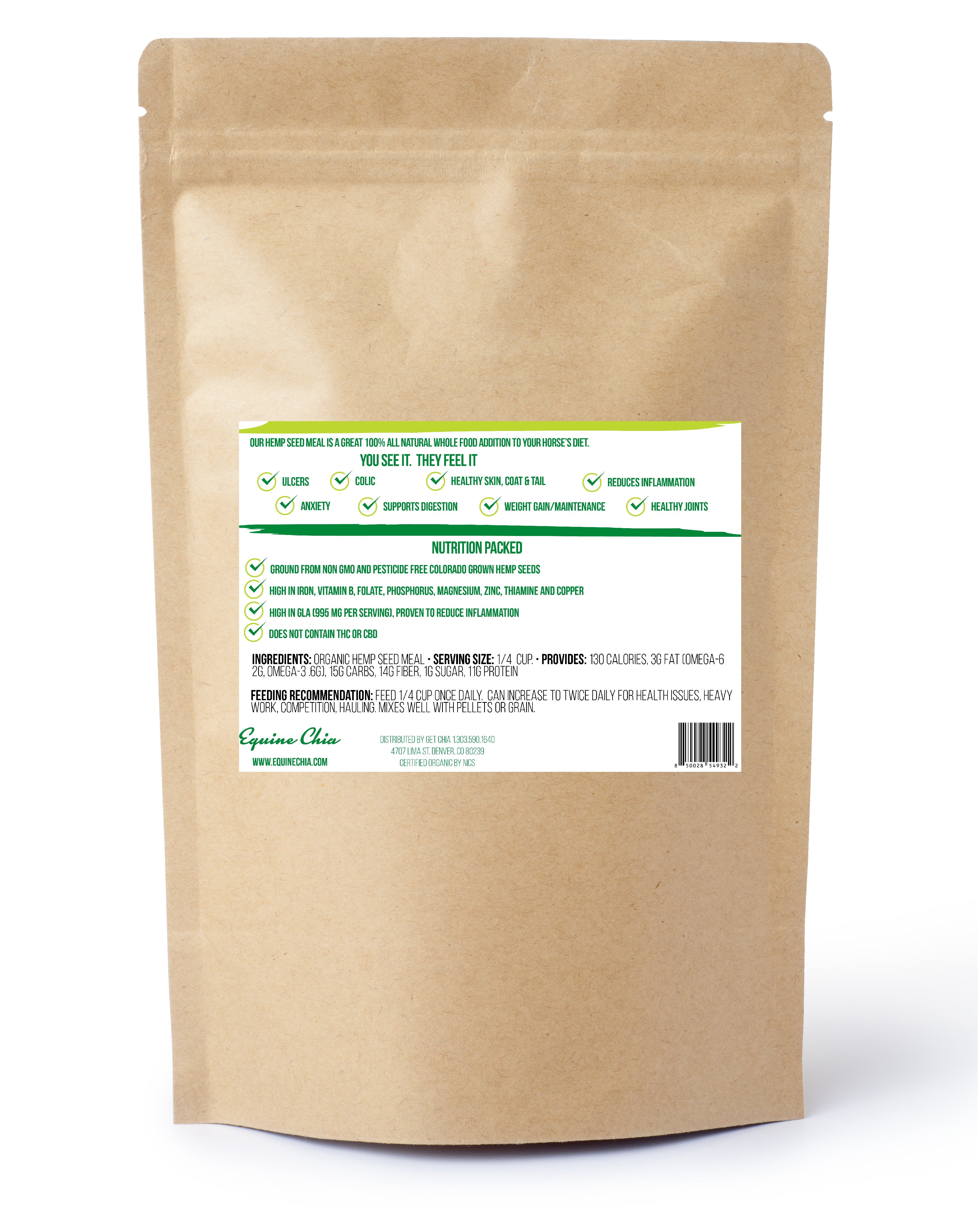 Organic Equine Hemp Meal 33% Protein