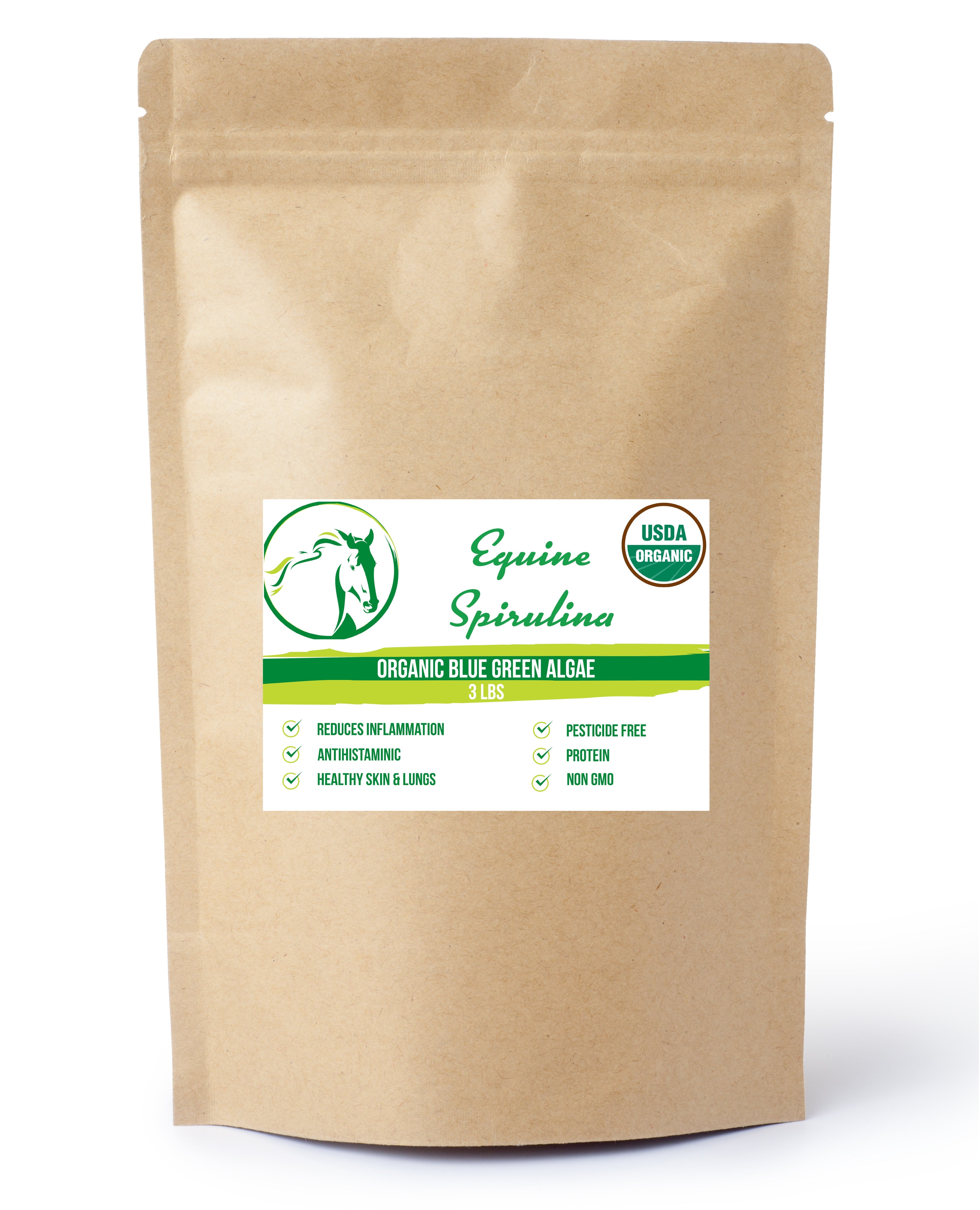 Equine Spirulina-Organic, Non GMO & Pesticide Free