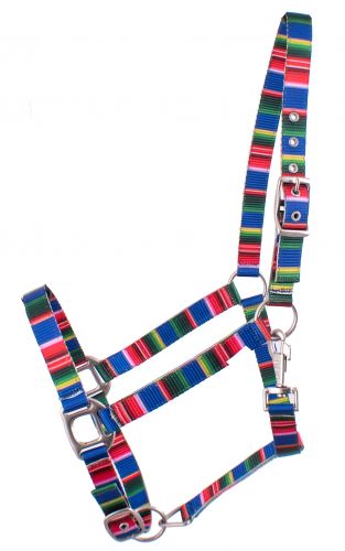 Showman® Premium Nylon Horse Sized Halter with serape design.