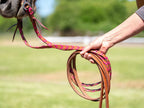 Western Split Reins with Pink Braiding