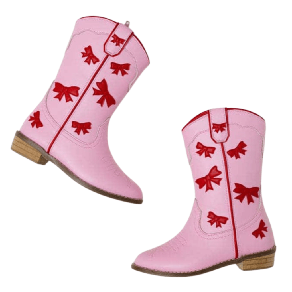 Cowgirl Red + Pink Bow Boots