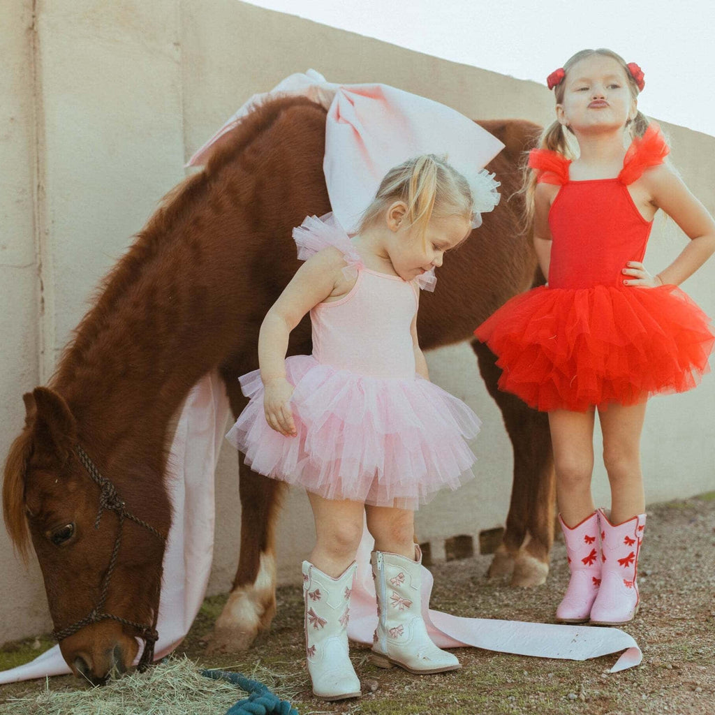 Cowgirl Red + Pink Bow Boots