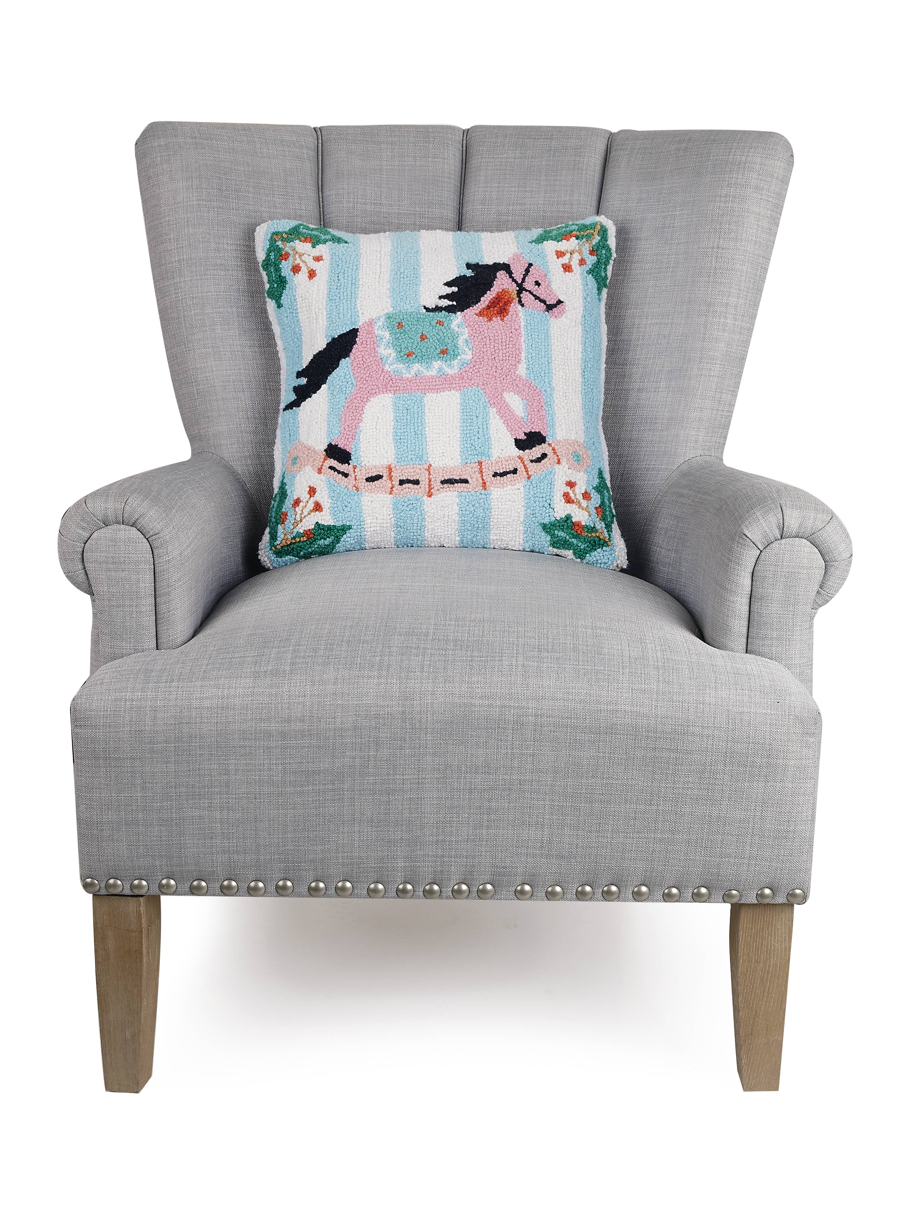 Peking Handicraft - Holly Stripe Horse Hook Pillow