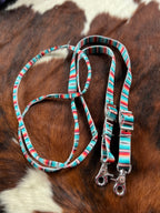 Nylon Contest Reins - Teal Serape Southwest Print