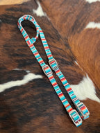 Nylon One Ear Headstall- Teal Serape