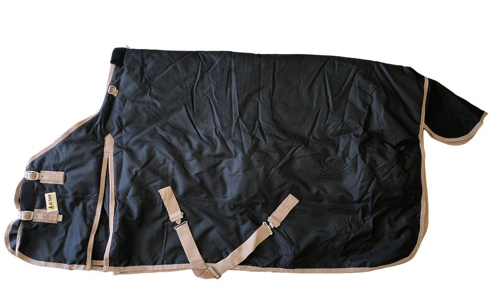 AJ Tack 400g 1200D Horse Turnout Blanket with Storage Bag - Black