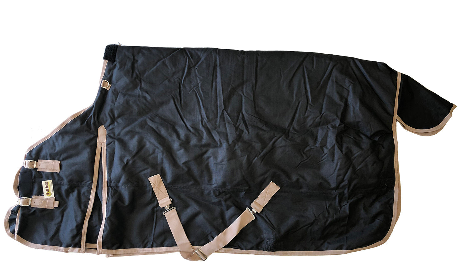 AJ Tack 400g 1200D Horse Turnout Blanket with Storage Bag - Black