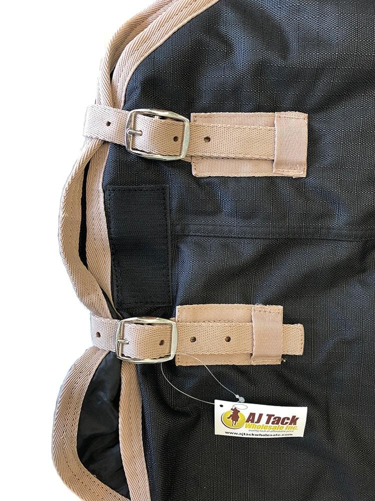 AJ Tack 400g 1200D Waterproof Turnout Horse Blanket with Neck Rug - Black