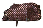 AJ Tack 300g 420D Stable Blanket - Brown with Pink Dots