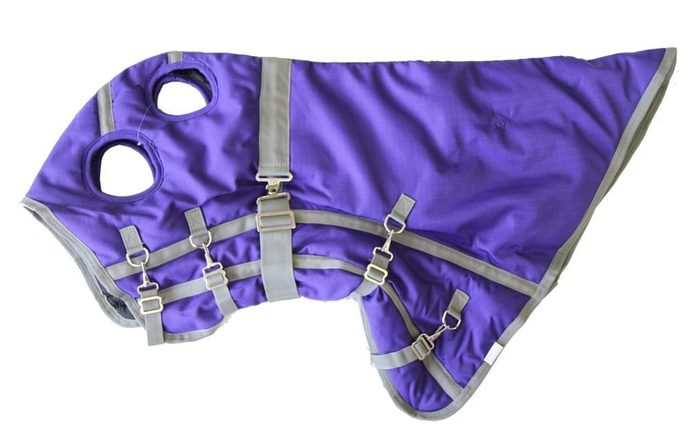 AJ Tack 400g 1200D Waterproof Turnout Horse Blanket with Hood - Purple