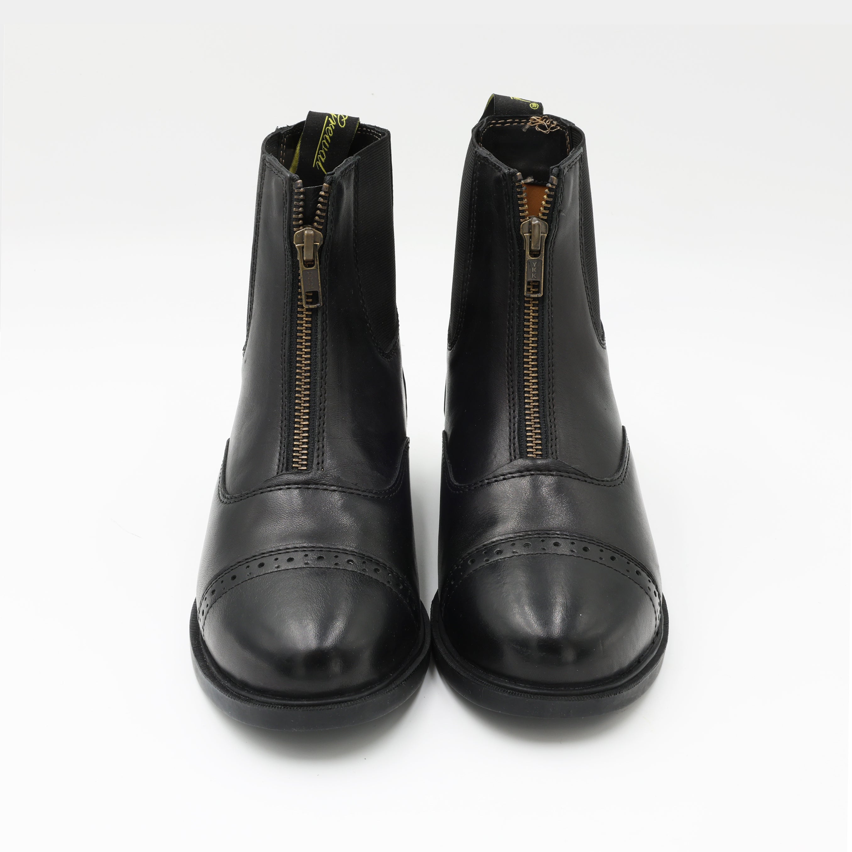 Zip-Up Synthetic Leather Paddock Boots