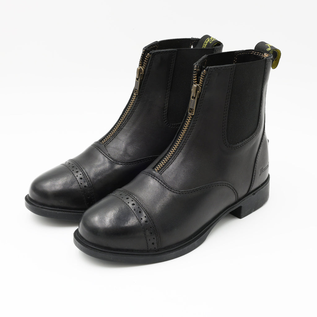 Zip-Up Synthetic Leather Paddock Boots