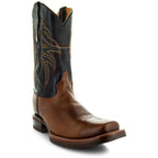 Miel Square Toe Leather Cowboy Boots H4002